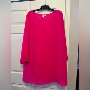 Tacera Neon Pink Long Sleeve Dress Size 2X